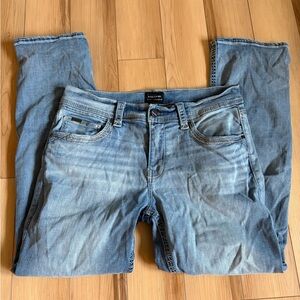 Men’s Buckle Black Straight Leg Jeans 36x32